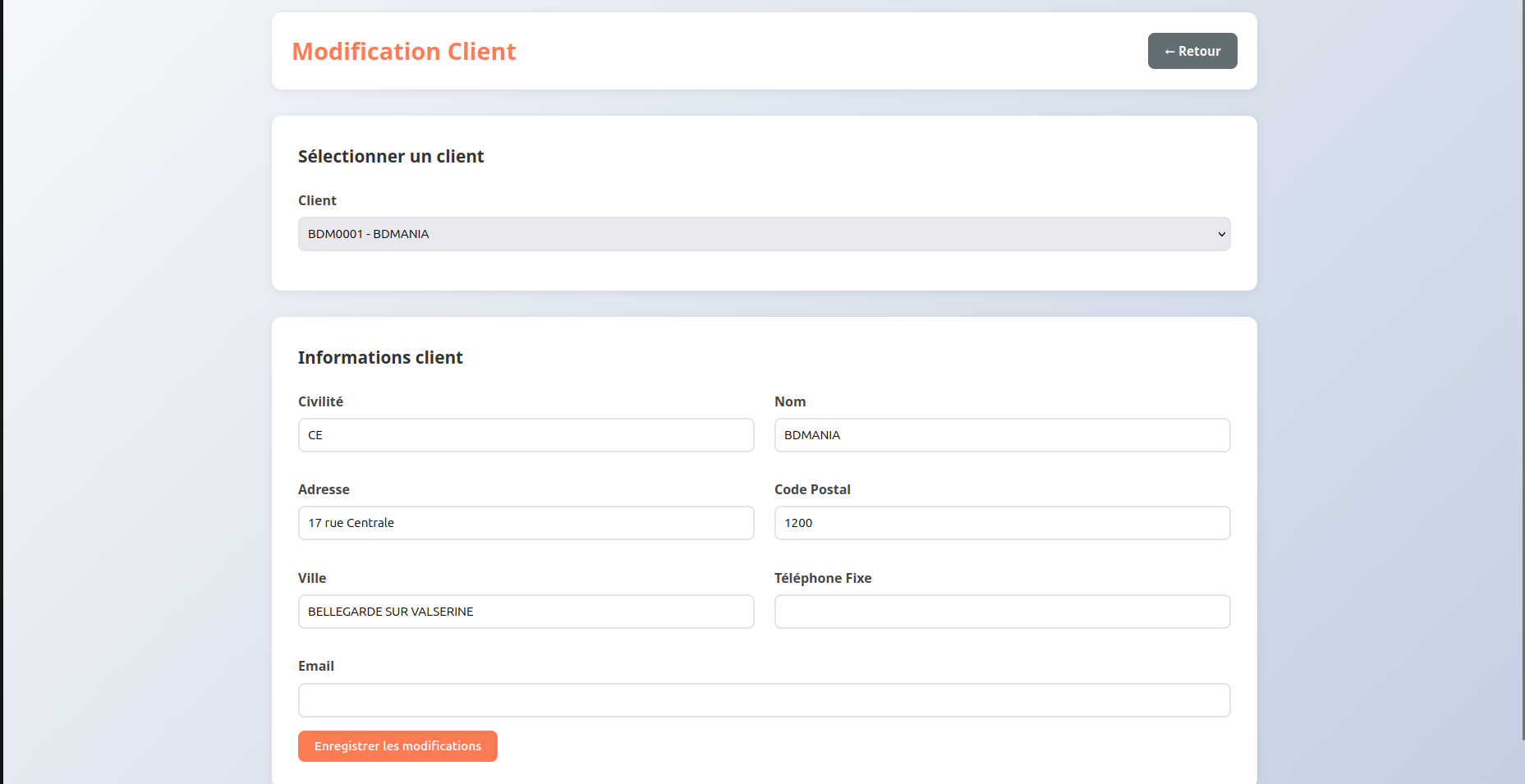 Gestion du client
