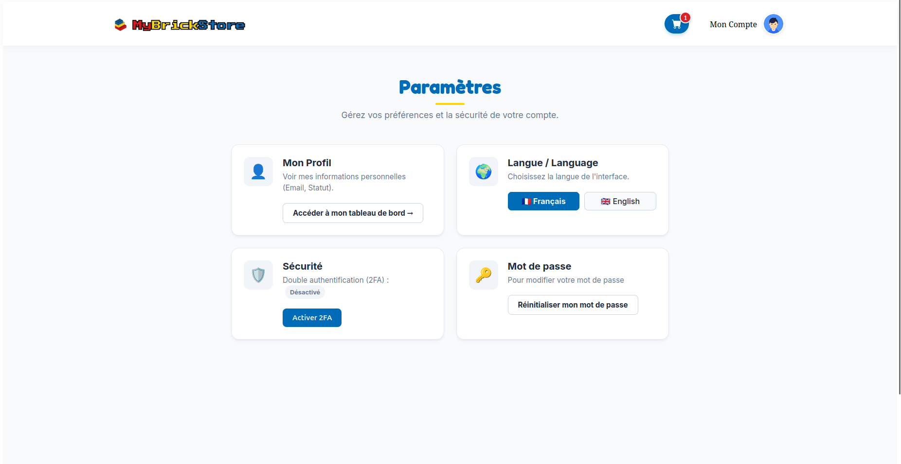 Paramètres